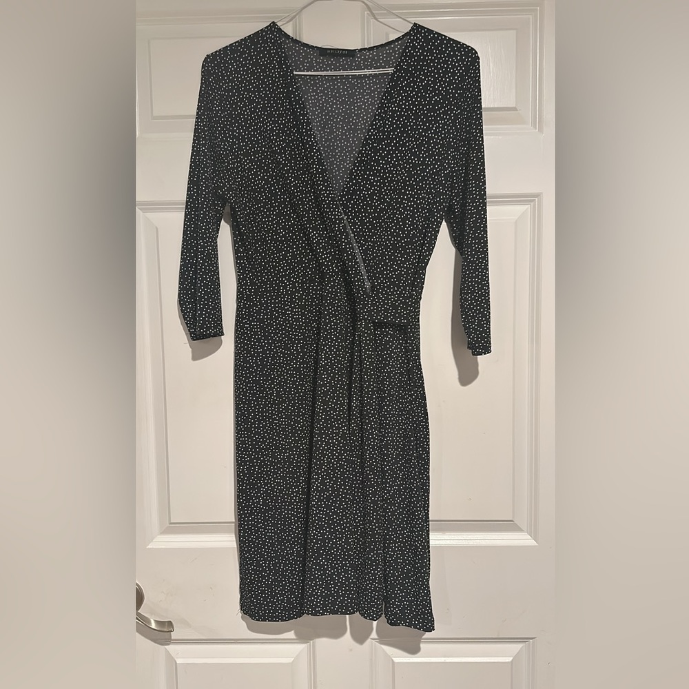 Hailys Black Polka Dot V-Neck Dress (Stitch Fix)